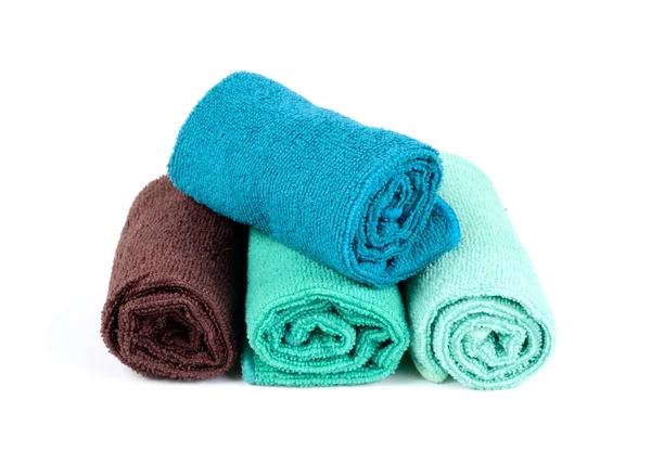 Rolled Clean Soft Towels White Background Royalty Free Stock Photos