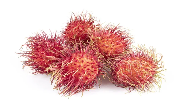Rambutan Doce Deliciosa Fruta Isolada Fundo Branco — Fotografia de Stock