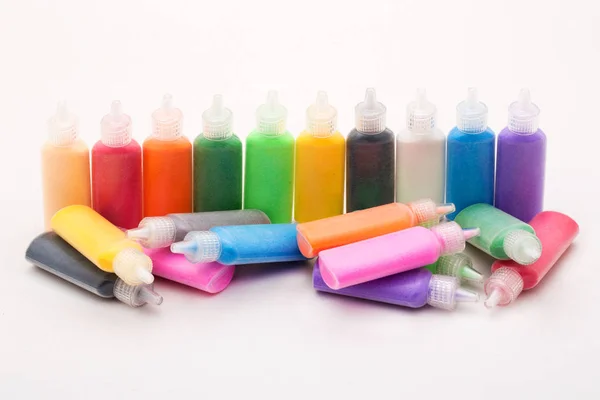 Arena Colorida Botella Plástico Para Pintura Arena — Foto de Stock