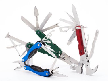tam olarak gelişeceğini multitool izole üzerinde beyaz arka plan
