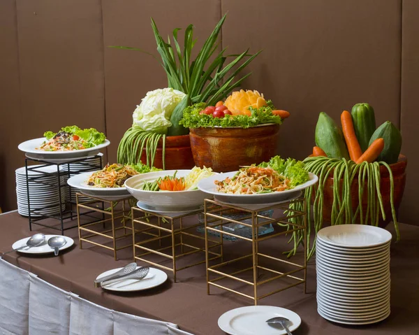 Pequeno Almoço Buffet Self Service Banquete Hotel — Fotografia de Stock