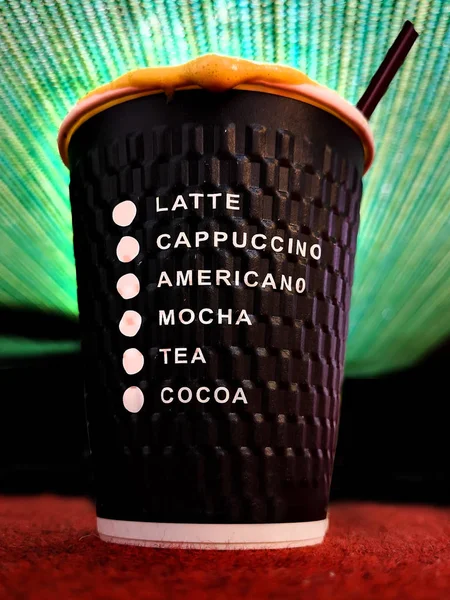 Cappuccino Coffee Glass Paper — Stock Photo, Image