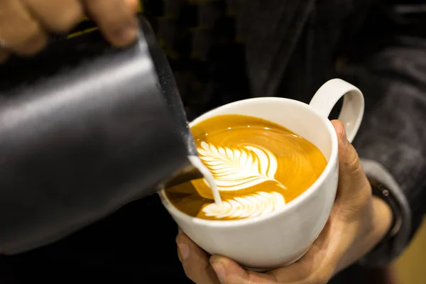 Cappuccino Und Latte Art — Stockfoto