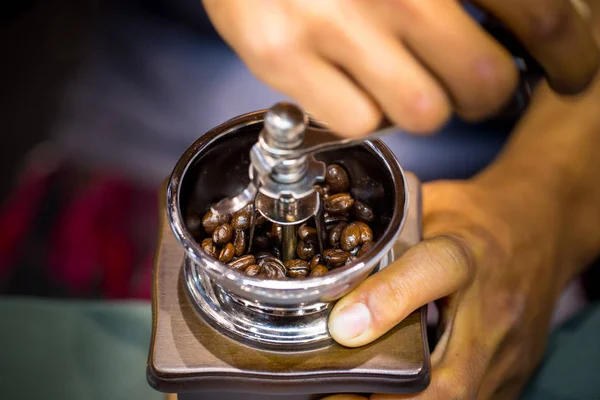 Macinino Con Chicchi Caffè — Foto Stock