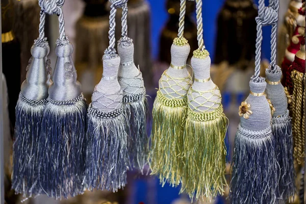 The tassel for many curtains in the shop — Stock Photo, Image