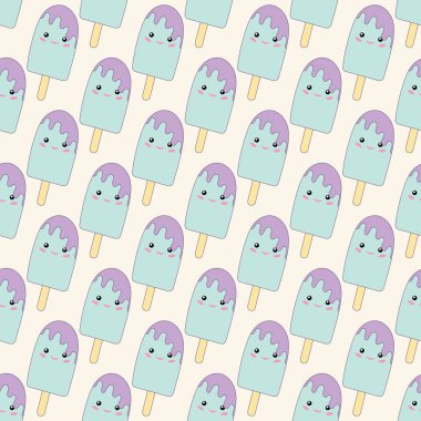 Tatil veya Doğum günü kesintisiz desenli dondurma ile.