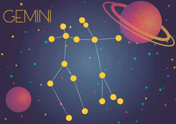 The constellation Gemini — Stock Vector