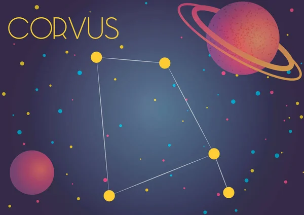 Het sterrenbeeld Corvus — Stockvector
