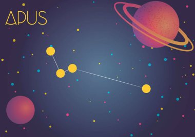 Parlak görüntü Apus takımyıldızı. Astronomi sever misiniz çocuklar çok beğendim.