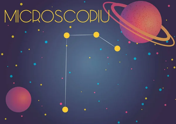 Citra Terang Dari Konstelasi Microscopium Anak Anak Yang Menyukai Astronomi - Stok Vektor
