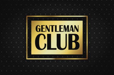 zengin siyah bir zemin üzerine altın dikdörtgen beyefendi club