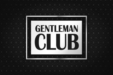 zengin siyah arka plan üzerine gümüş bir dikdörtgen beyefendi club