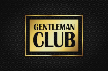 zengin siyah bir zemin üzerine altın dikdörtgen beyefendi club