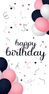 Mutlu yıllar, birlikte balonlar çok, beyaz arka plan, tatil