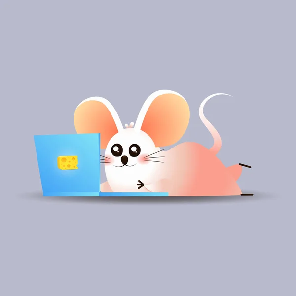 Malá myška, kryso. Nový rok. Čínský Nový rok. Vánoční. Rok krysy. Rok myši. — Stockový vektor