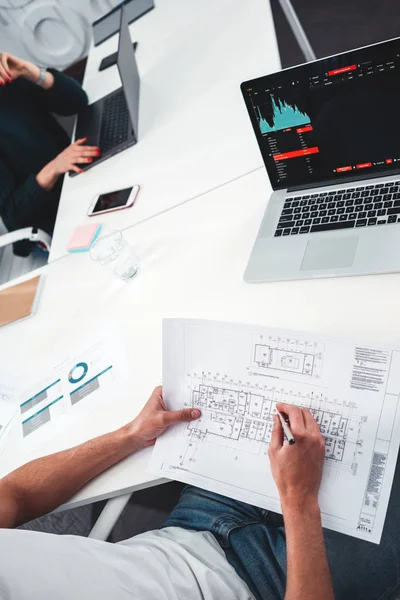 Concentrated Designer Team Have Meeting Office While Working Together Creative — Stock Photo, Image