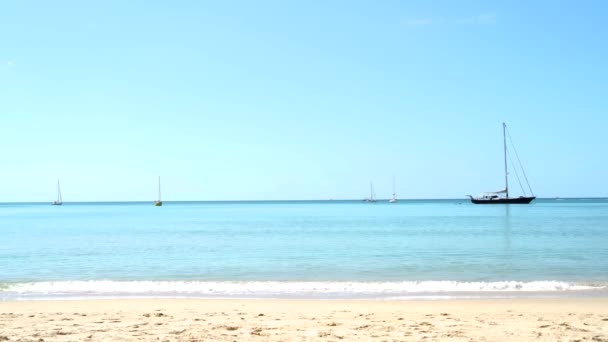 푸켓 바다 해변 태국, 배경 하늘, 밝은. — 비디오