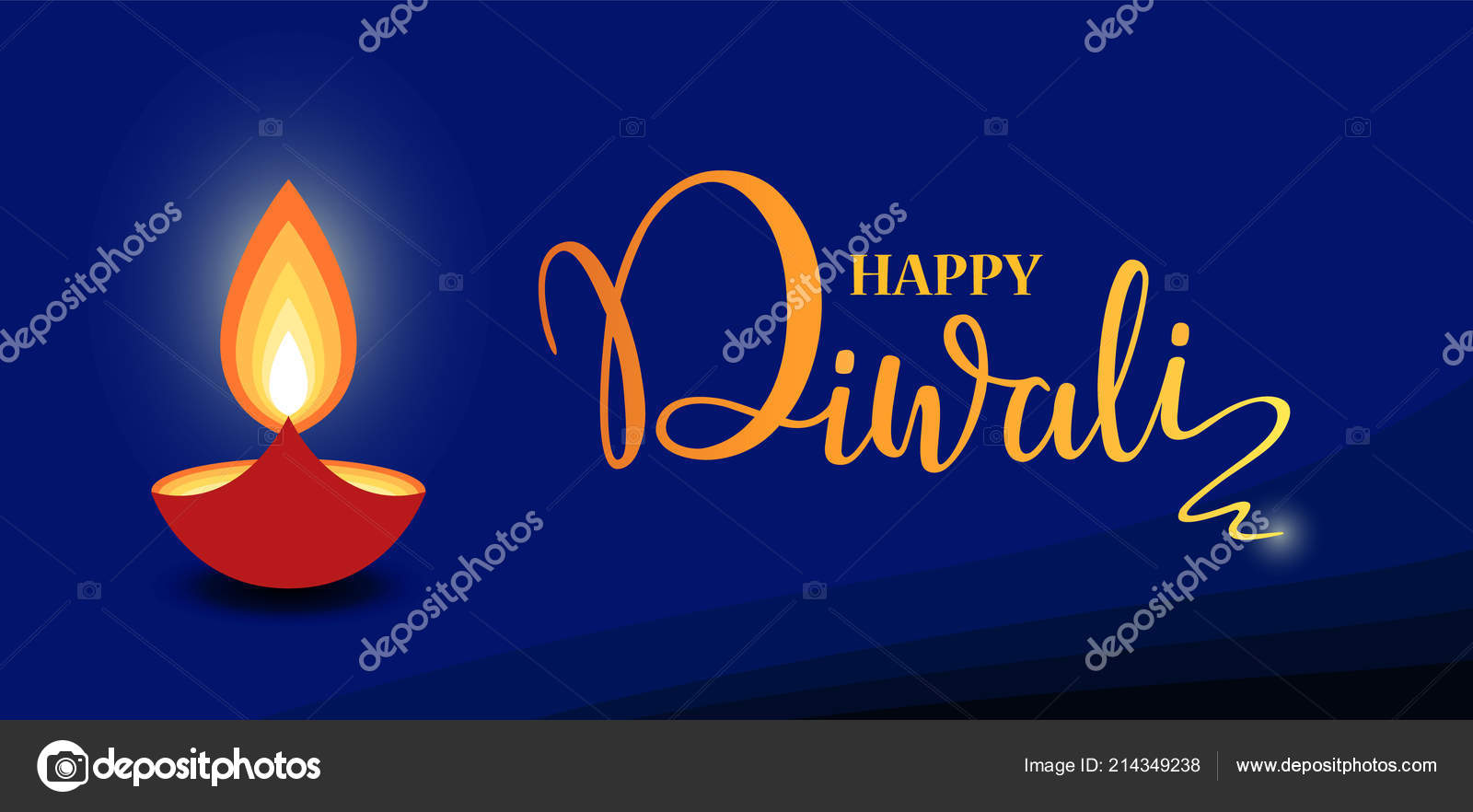 Happy Diwali lettering wallpaper design