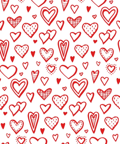 Seamless pattern with hearts. romantic theme. Vector illustration. doodle Wedding pattern. Valentine hearts — Stock Vector