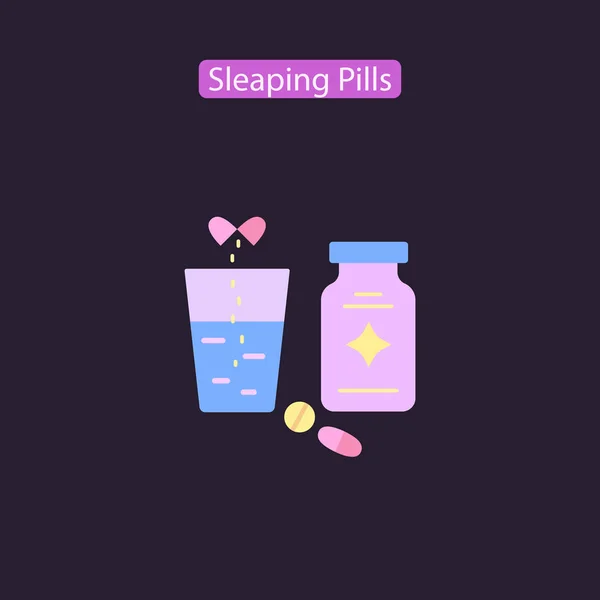 Sleeping pills flat vector icon