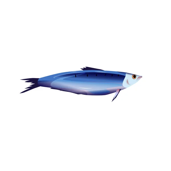 Ilustración Del Vector Peces Objeto Aislado Sobre Fondo Blanco Producto — Vector de stock