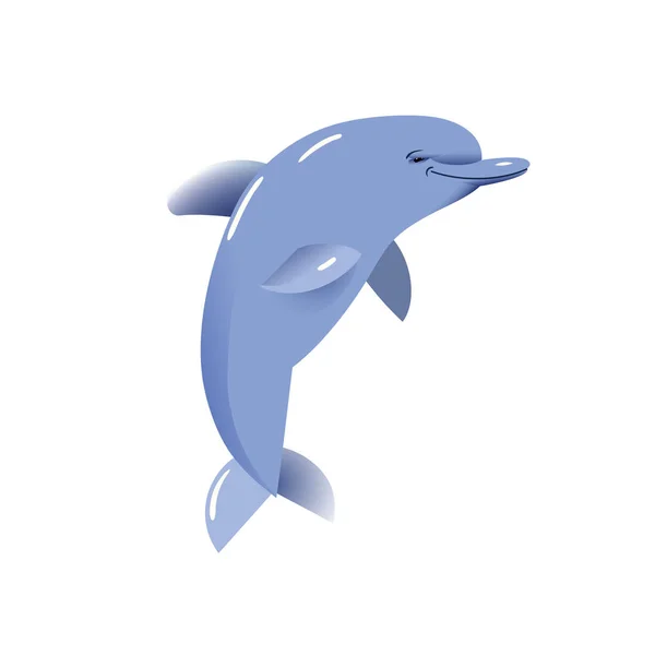 Dolphin Vector Illustration Isolated Object White Background Sea Creature — Stock vektor