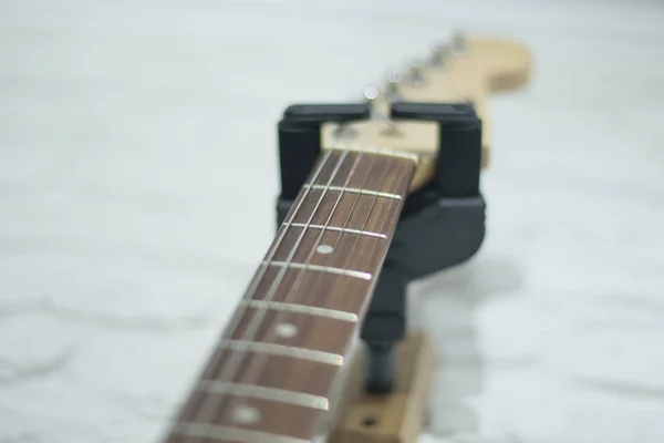 Guitare Fretboard Close Fond Flou — Photo
