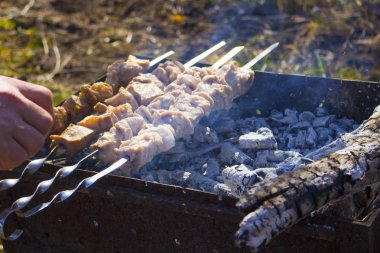 ızgara sıcak kızarmış barbekü, arka plan