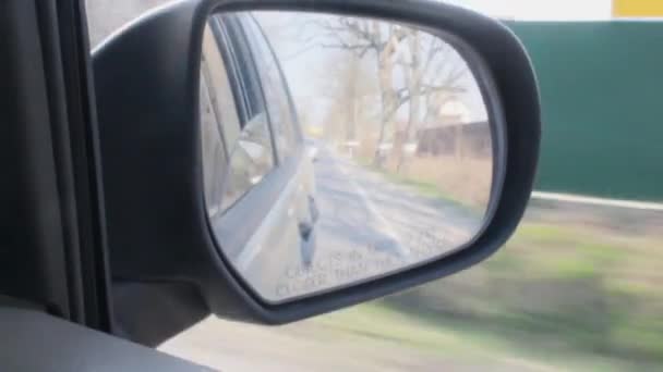 Espelho Lateral Car Movimento Carro Olhar Espelho Retrovisor — Vídeo de Stock