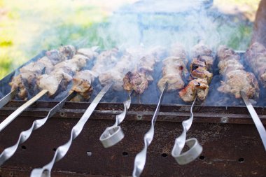 taze et parçaları şiş ve ızgara