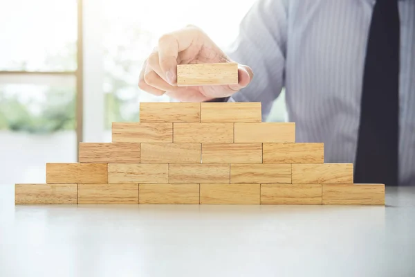 Plan Strategia Biznesie Ryzyko Aby Business Growth Concept Wooden Blocks — Zdjęcie stockowe