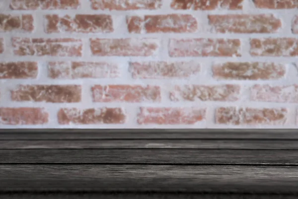 Выбранный Фокус Пустой Черный Деревянный Стол Текстура Стены Старый Черный — стоковое фото