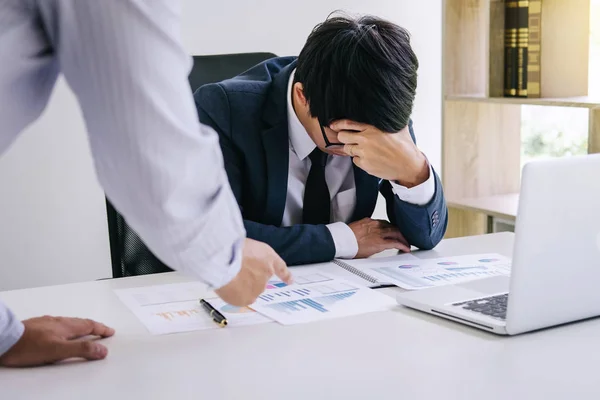 Boss Executive Team Feeling Stress Serious Fail Business Team Dispute — Stock Photo, Image