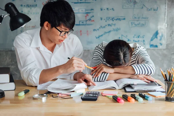 High School College Asian Student Group Sitting Desk Class Studying — Stock Photo, Image