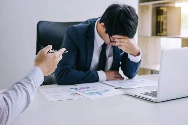 Boss Executive Team Feeling Stress Serious Fail Business Team Dispute — Stock Photo, Image