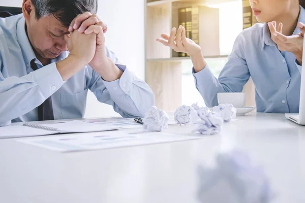 Boss Executive Team Feeling Stress Serious Fail Business Team Dispute — Stock Photo, Image