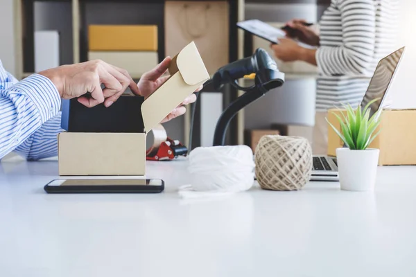 Venda Linha Expedição Serviço Entrega Proprietário Empresa Pequena Empresário Sme — Fotografia de Stock