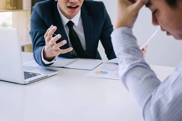 Boss Executive Team Feeling Stress Serious Fail Business Team Dispute — Stock Photo, Image