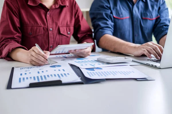 Business Partner Professionele Team Werken Samen Aan Zijn Bespreken Analyse — Stockfoto