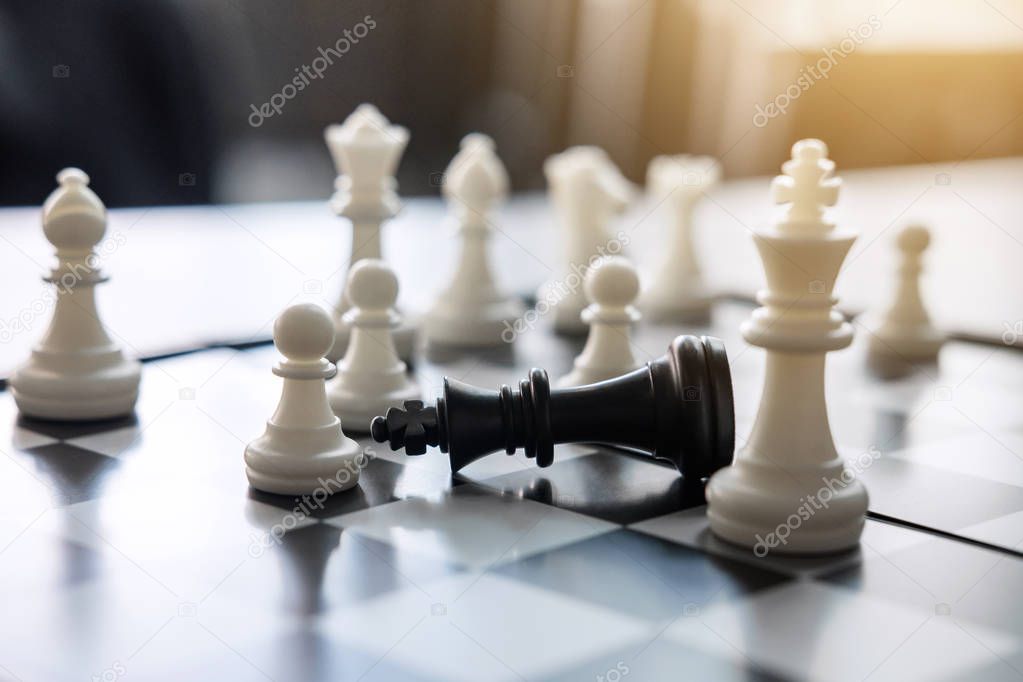 Chess leadership and success concept, chess save the strategy an