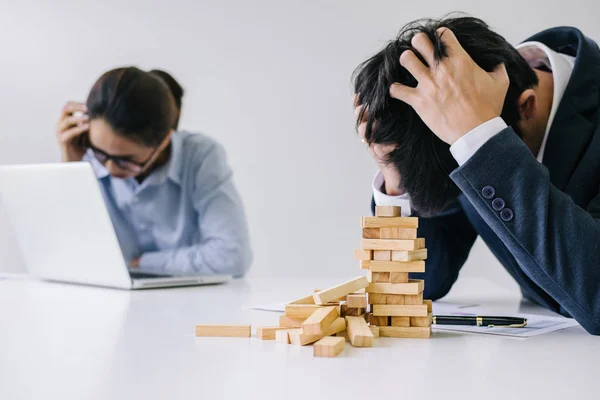 Boss and executive team feeling stress and serious of fail busin — Stock Photo, Image