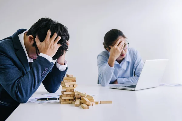 Boss and executive team feeling stress and serious of fail busin — Stock Photo, Image