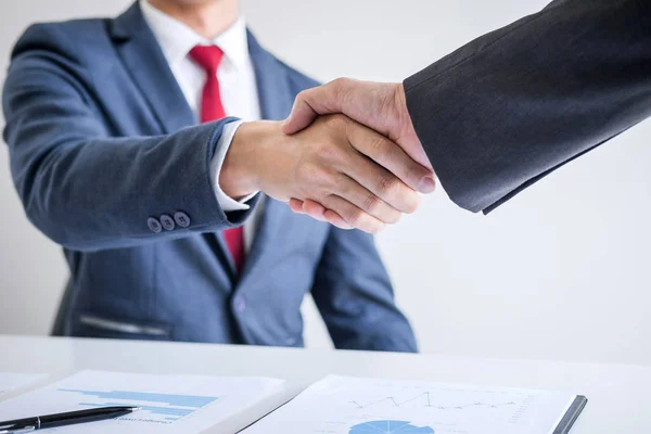 Meeting and greeting concept, Two confident Business handshake a