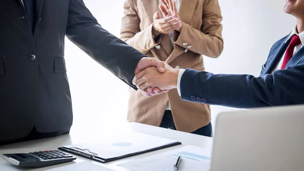 Meeting and greeting concept, Two confident Business handshake a