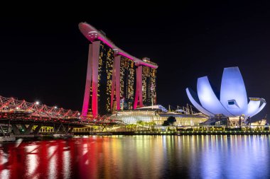 Singapur, Singapur - 3 Ağustos 2019 : Singapore Marina Ba'yı görüntüle
