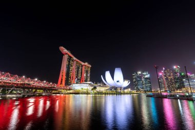 Singapur, Singapur - 3 Ağustos 2019 : Singapore Marina Ba'yı görüntüle