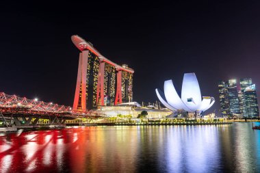 Singapur, Singapur - 3 Ağustos 2019 : Singapore Marina Ba'yı görüntüle