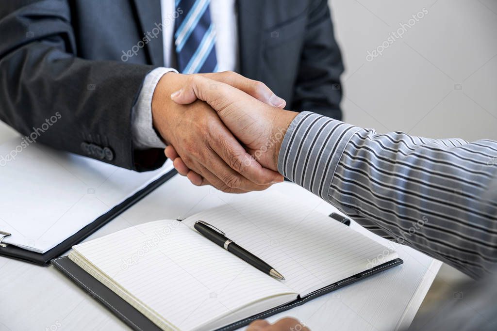 Handshake after good cooperation, Businessman Shaking hands with
