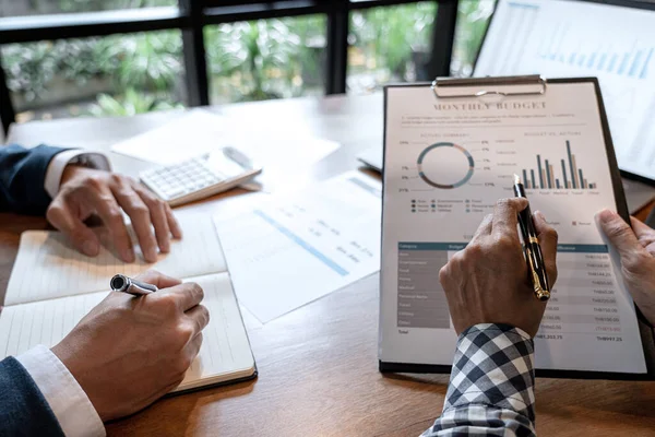 Trabajo Equipo Colegas Negocios Consulta Del Nuevo Plan Estratégico Negocios —  Fotos de Stock