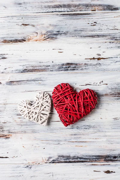 background with hearts, Valentine. Valentine\'s Day. Love. wicker hearts. Romantic photo. Place for text. Romantic background with copy space